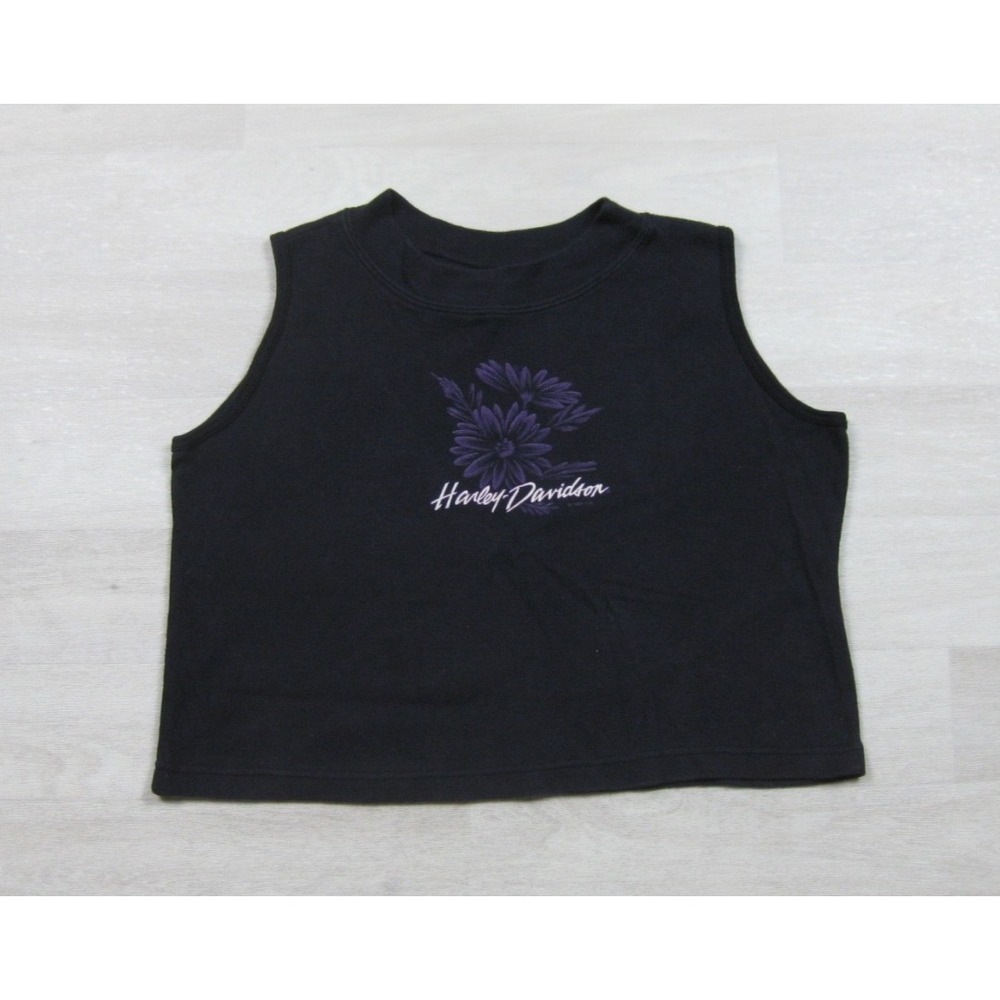Vintage 90s Harley Davidson Motorcycles Crop Tank Top Womens (L) Daisy Biker USA